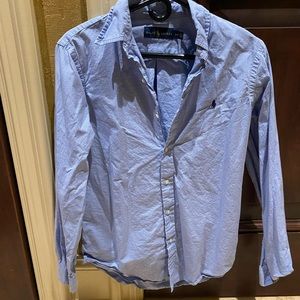 Men’s Ralph Lauren Blue Checkered LS Polo Size S
